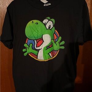 Nintendo Black Tee with Yoshi Green Character Graphic